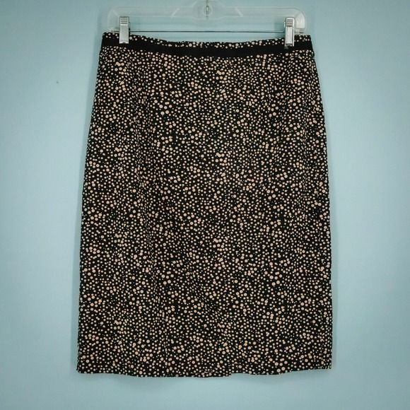 Boden Size 8 Black Dot Print Pencil Straight Style Career Business Cotton Skirt - Picture 1 of 6